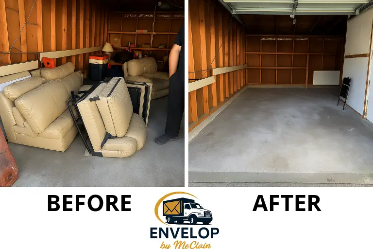 a space renewed after junk removal services by Envelop by McClain